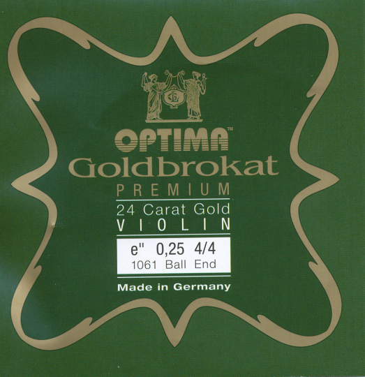 Optima Goldbrokat 24 K oro Premium Violin Cuerda-Mi Bola 25