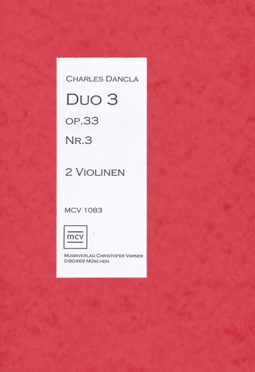 Noten- Charles Dancla, Duos op.33 Nr. 3 für 2 Violinen 