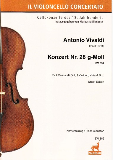Vivaldi, Antonio (1678–1741): Konzert Nr. 28 g-Moll RV 531 – Klavierauszug 
